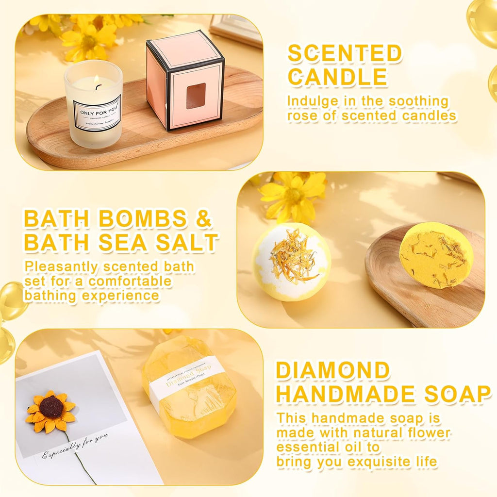 13 Pcs Birthday Gifts for Women Spa Basket Set for Women Mother'S Day Gifts Mirrors Socks Steamers Jewelry Case Bath Robe Mom Nurse Girlfriend Wife