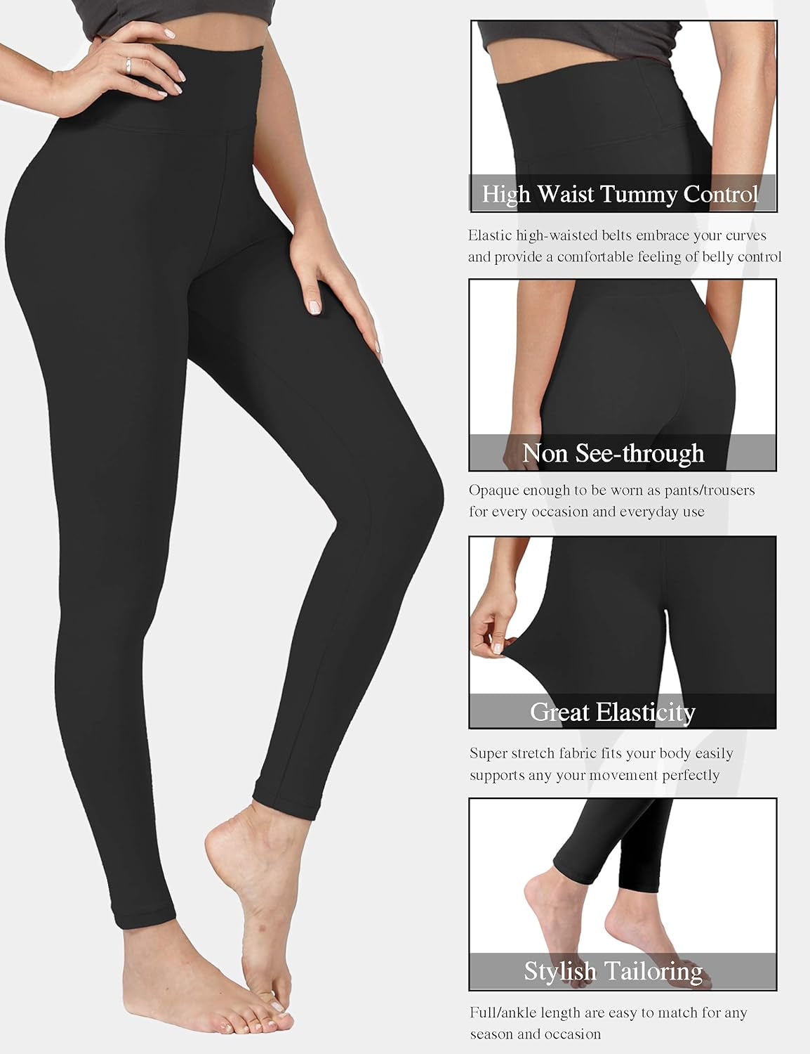 Creamlush High Waisted Leggings for Women Full Length & Capri | Buttery Soft, Stretchy, Tummy Control, Opaque, Slimming Fit, Plus-Size Fit, Moves Freely, Workout Yoga Running Lounge Pants