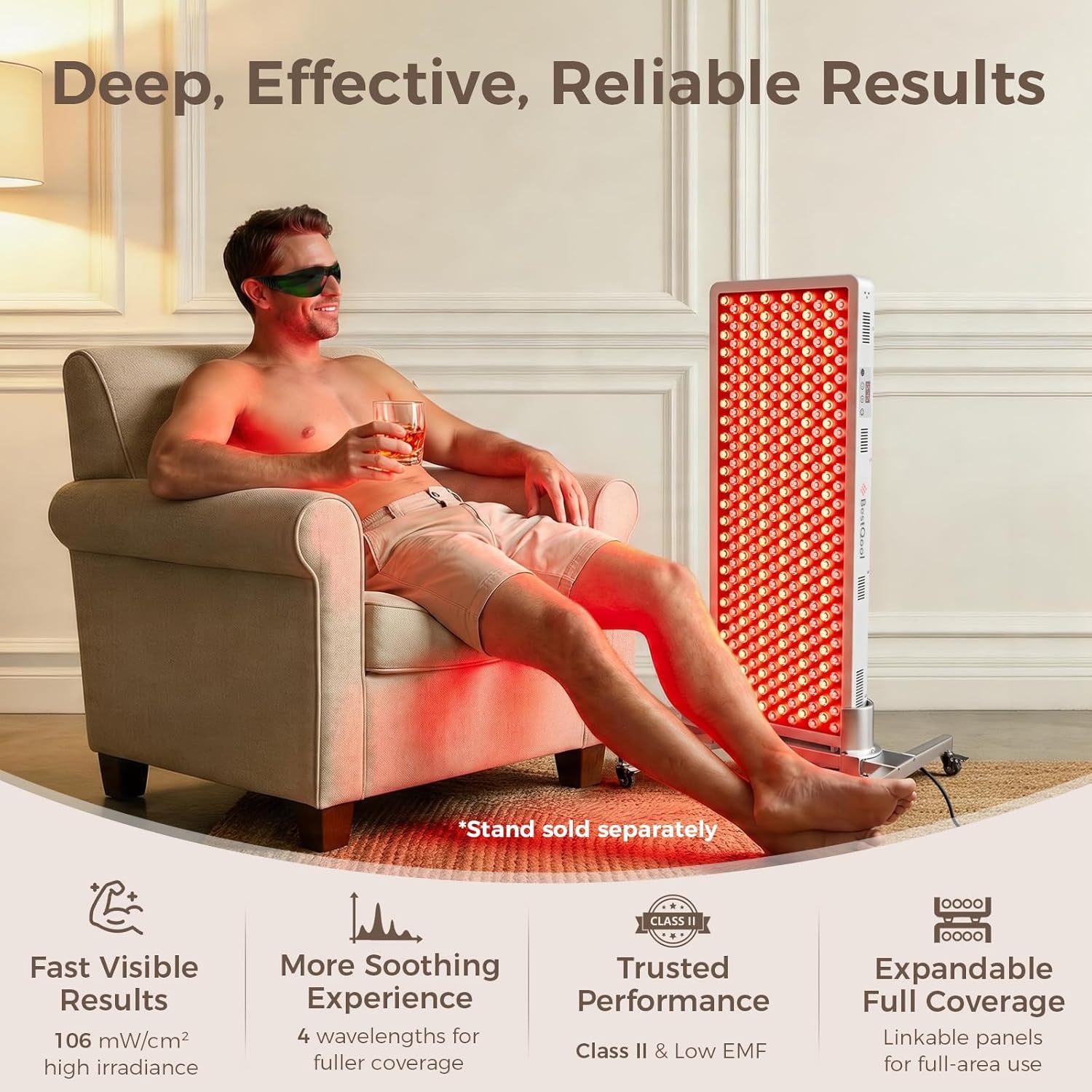 Red Light Therapy Panel, FSA-HSA 4 Wavelengths Full Body, 470W | 630-940Nm Infrared Light Therapy, 300 Leds Elite Grade Dual Chip, Large LED Light Lamp for Body, Face at Home, Modular Design
