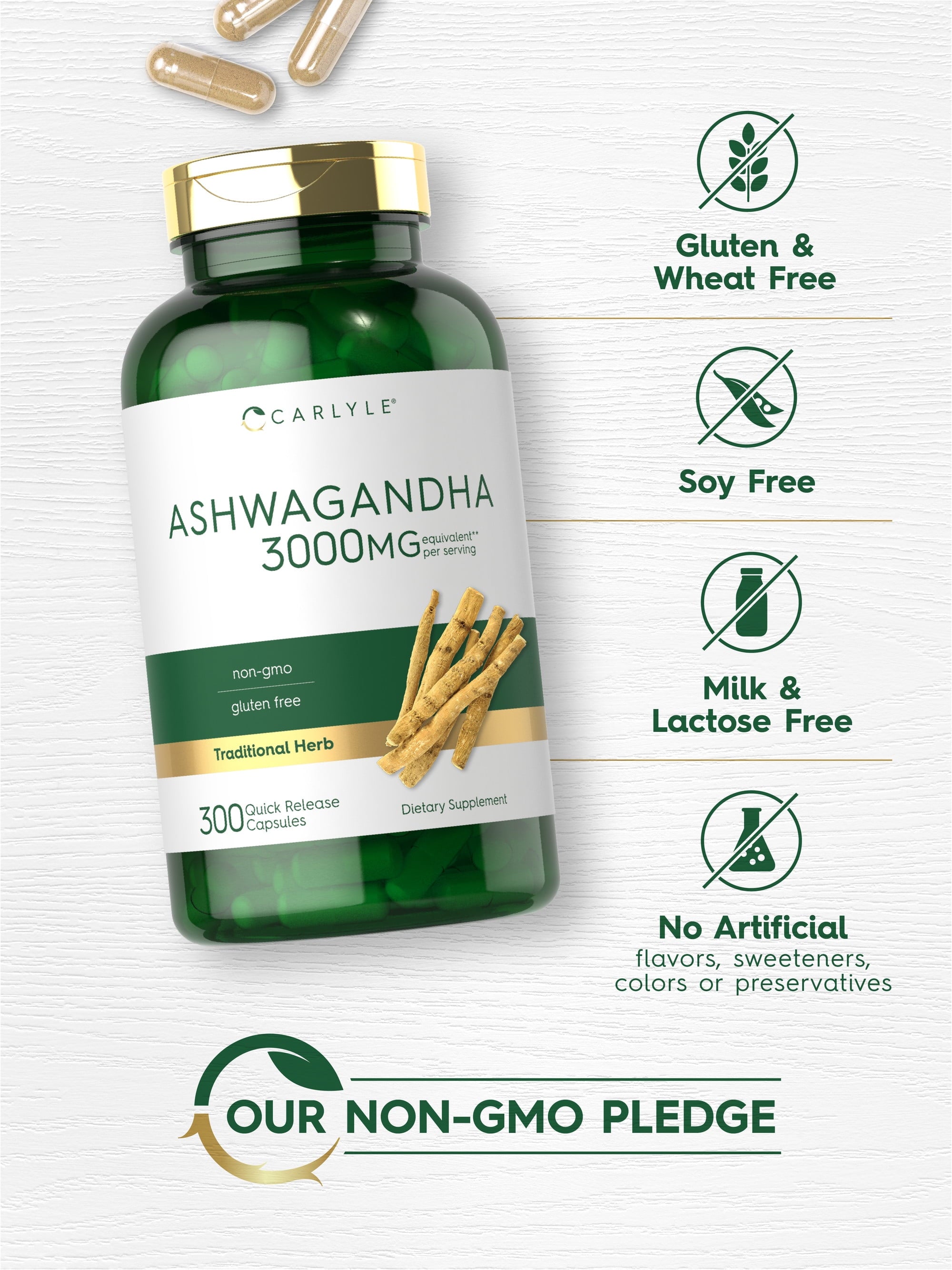 Ashwagandha Supplement 3000Mg | 300 Capsules for Men and Women | by