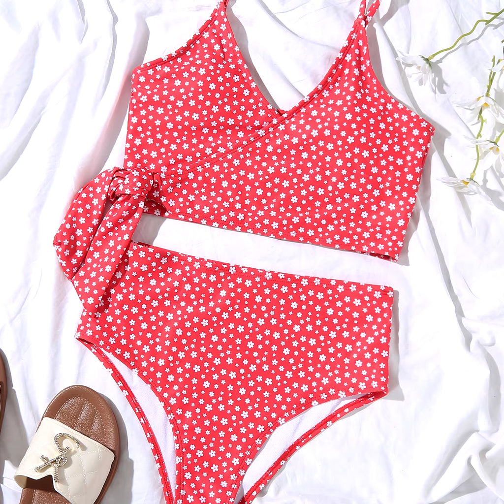 Sexy Green Dot Print Bikini 2026 Women Bathing Suit Bathers High Waist Swimsuit Brazilian Push up Lace up Bandage Swimwearr