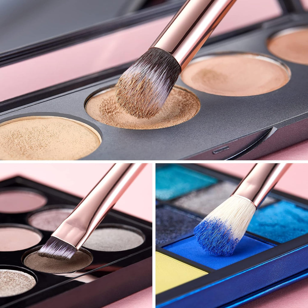 Eye Makeup Brushes Professional Eyeshadow Brush Set 15Pcs T157 | Labeled Eye Brush Set, Soft Mixed Hair, Seamless Blending & Smooth Color Transition to Creates Natural & Everyday Eye Looks