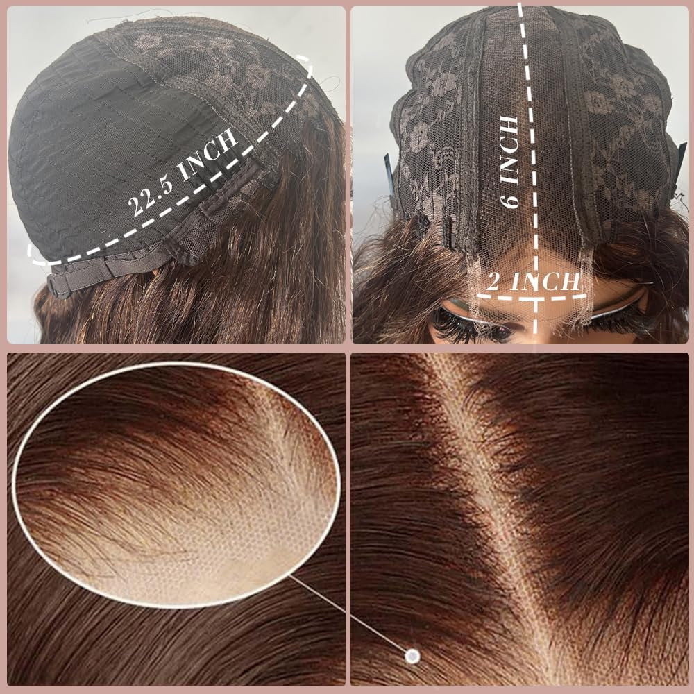250 Density 2X6 SKINLIKE Real HD Lace Wigs 15A Chocolate Brown Lace Frontal Wigs Human Hair Invisible 0.1Mm Ultra-Thin Frayed Ends Full Cuticle Aligned Virgin Hair Tiny Knots(32 Inch,Chocolate Wig)