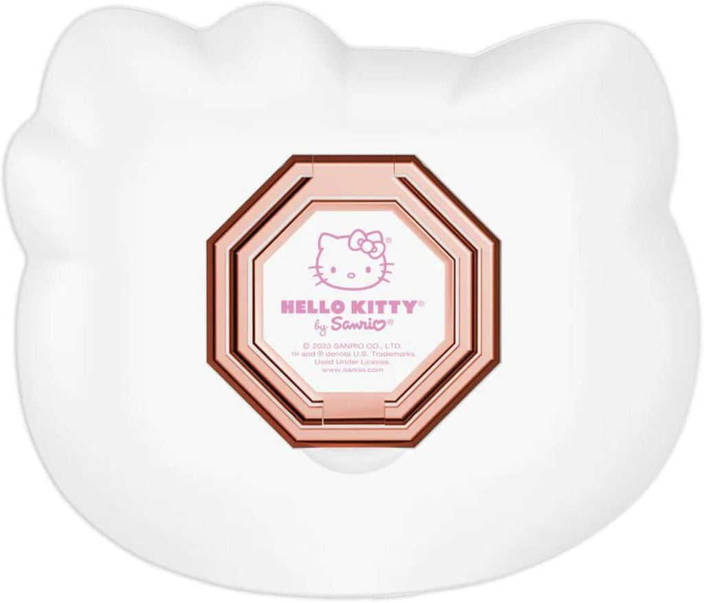 Impressions Vanity Hello Kitty 3X Magnifying Pocket Mirror with Stand, Adjustable Brightness Daylight LED Lighted Compact Makeup Mirror for Desk, Travel, Purse (White)