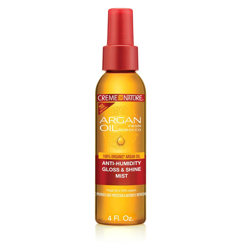 Anti-Humidity Gloss & Shine Mist, Lightweight Frizz Control and Heat Protection, Infused with 100% Organic Argan Oil from Morocco, 4 Oz