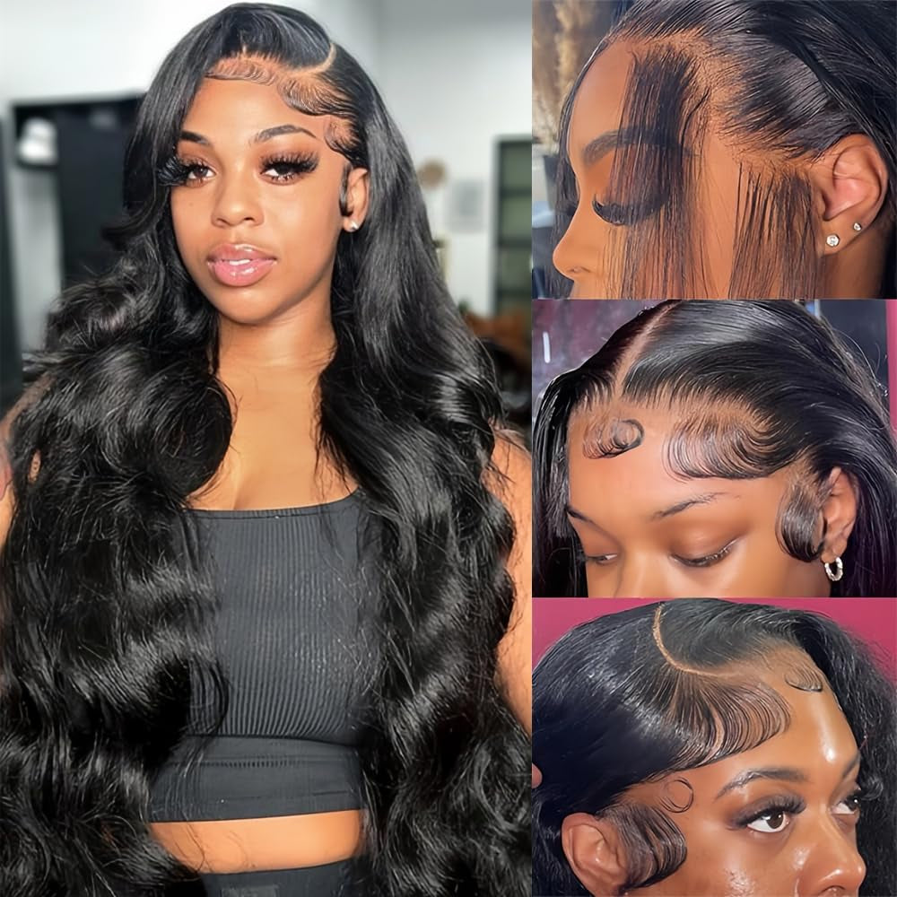 Body Wave Lace Front Wigs Human Hair 13X6 Lace Front Wigs for Black Women | 28 Inch 180% Density HD Transparent Lace Frontal Wig for Women Glueless Wigs Human Hair Pre Plucked Lace Wigs for Women