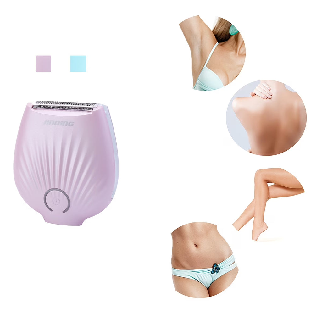 Electric Razor for Women - Womens Shaver Bikini Trimmer Body Hair Removal for Legs and Underarms Rechargeable Wet and Dry Painless Cordless with LED Light,Pink
