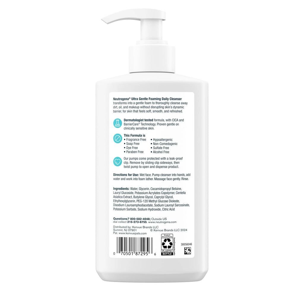 (2 Pack)  Ultra Gentle Foaming Facial Cleanser, Daily Face Wash, 12 Fl. Oz