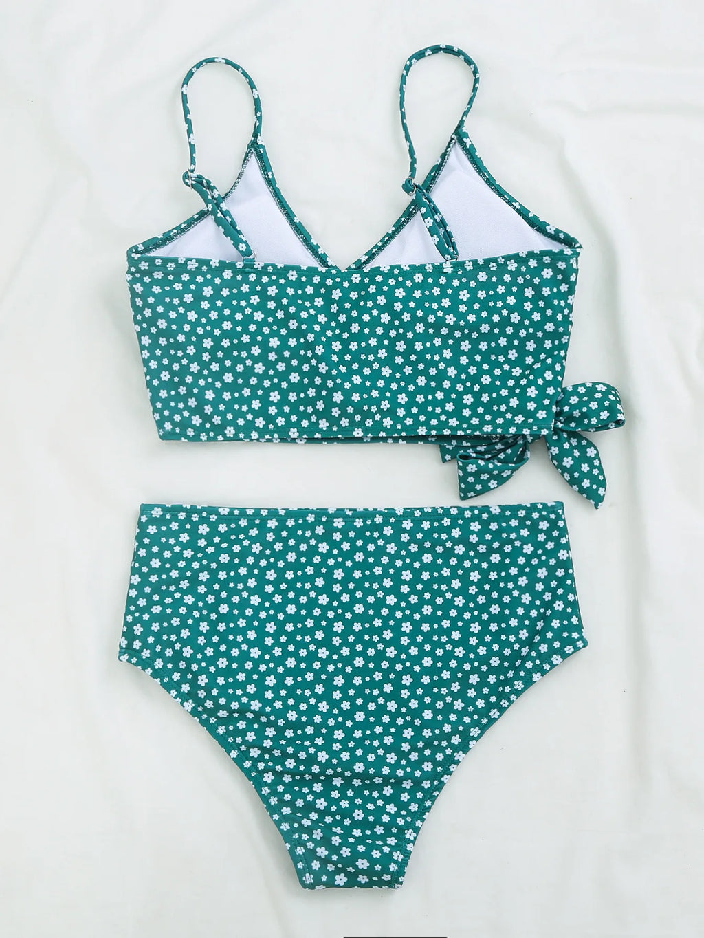 Sexy Green Dot Print Bikini 2026 Women Bathing Suit Bathers High Waist Swimsuit Brazilian Push up Lace up Bandage Swimwearr