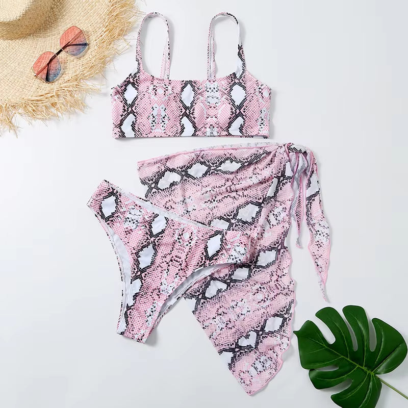Sexy Marble Print Bikini 2026 Women Push up Bra Underwire 3 Piece Swimsuit Brazilian Beach Bathing Suit Swimwear Swimming Suits