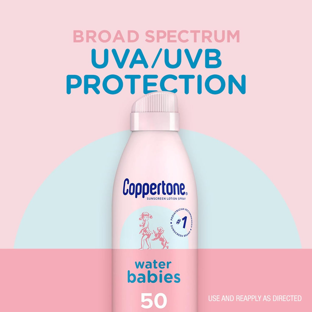 Waterbabies Spray on Baby Sunscreen SPF 50, 6 Oz, Pack of 2