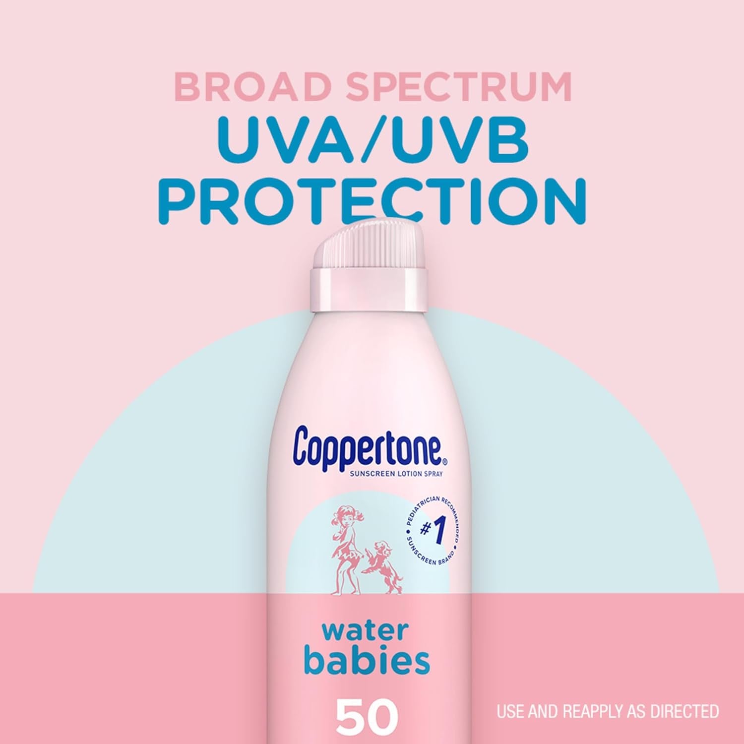 Waterbabies Spray on Baby Sunscreen SPF 50, 6 Oz, Pack of 2