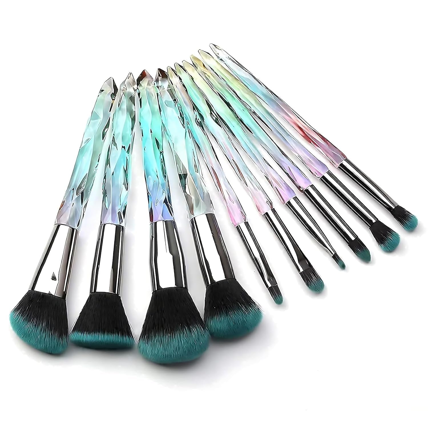 Makeup Brushes, 10PCS Crystal Makeup Brush Set for Girls Make up | Premium Synthetic Bristles Brush Set Make Up, Powder Foundation Concealer Eye Shadow Brushes, Professional Make up Brush Set