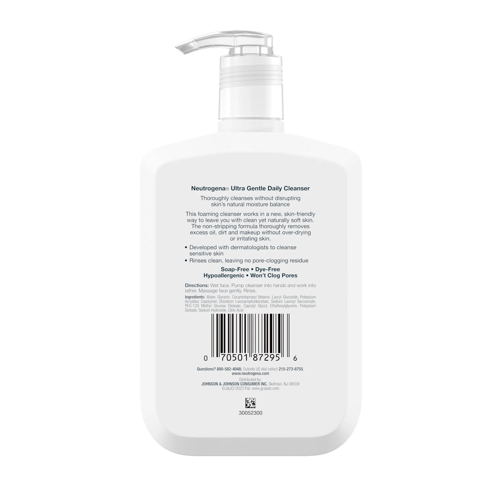 (2 Pack)  Ultra Gentle Foaming Facial Cleanser, Daily Face Wash, 12 Fl. Oz