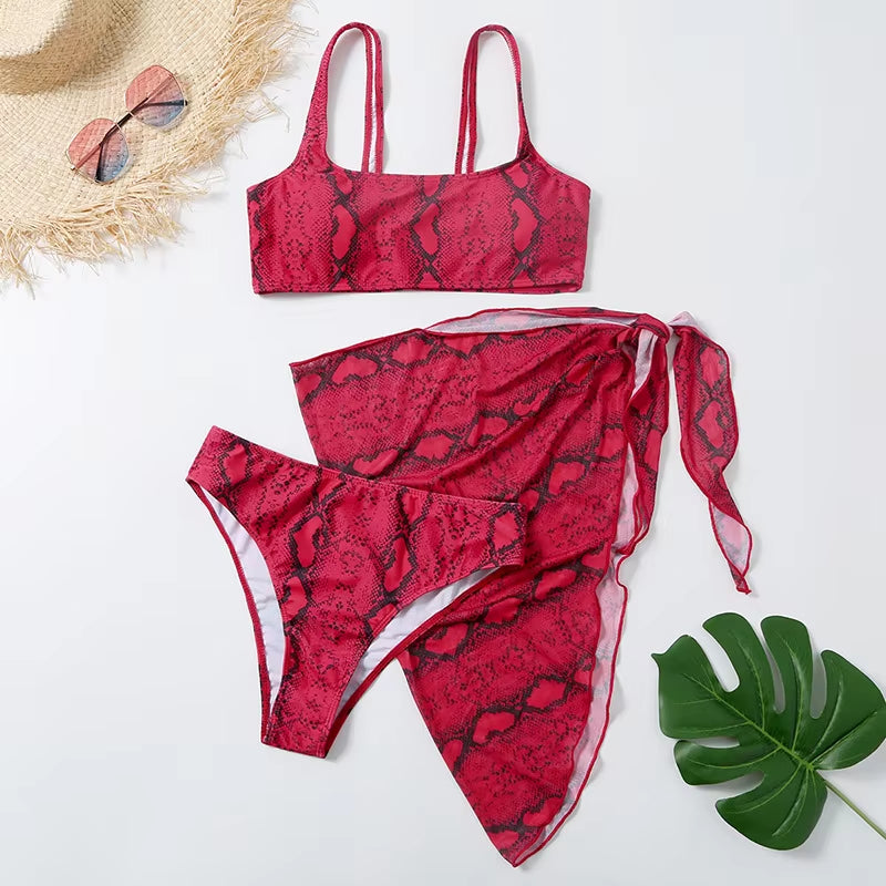 Sexy Marble Print Bikini 2026 Women Push up Bra Underwire 3 Piece Swimsuit Brazilian Beach Bathing Suit Swimwear Swimming Suits
