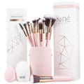 Beauty Cute Makeup Brush Set for Teen Girls, 15 Piece, Pink | Pink, Cute, for Tweens and Women, Vanity, Vegan Bristles, Holder Case, Sponge, Cleaner, Guide