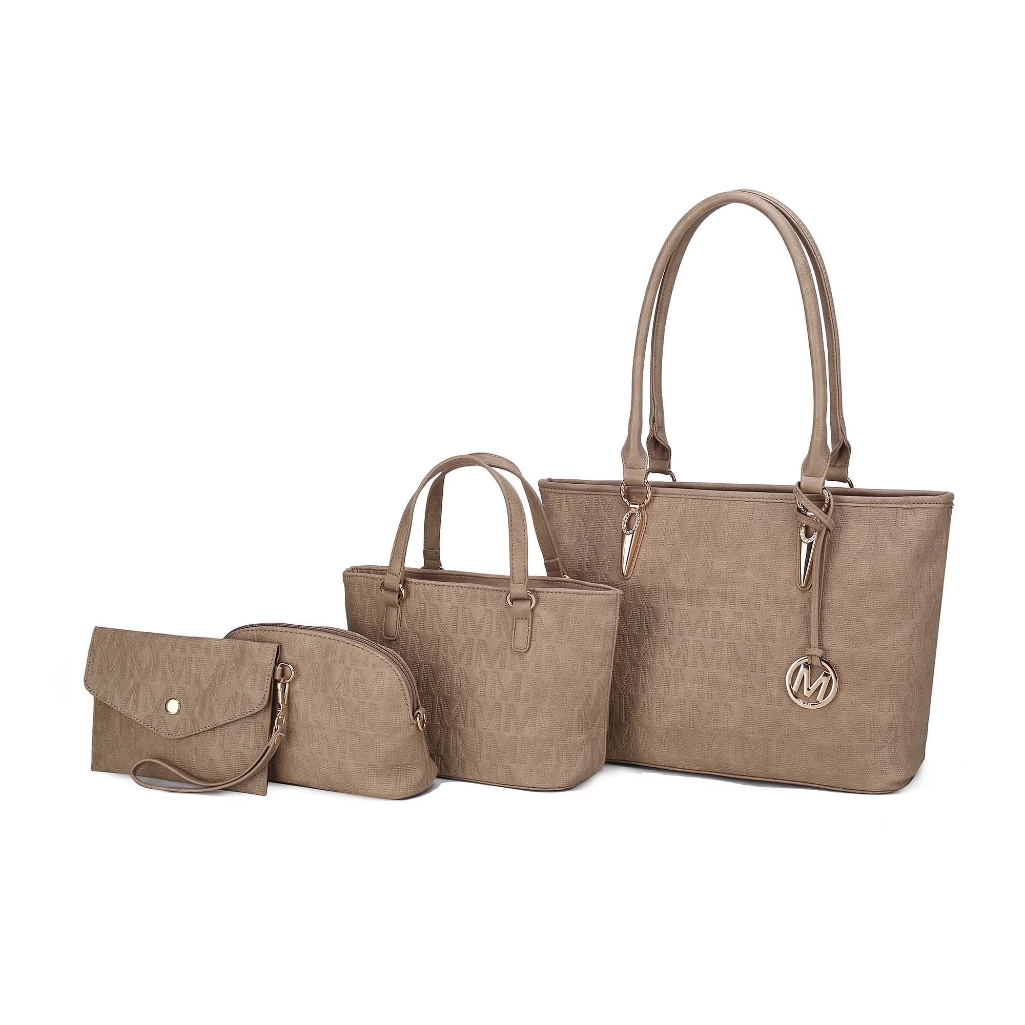 Marimar Women'S Tote Bag with Pouch and Wristlet, Signature 4 Piece Set by Mia K - Red