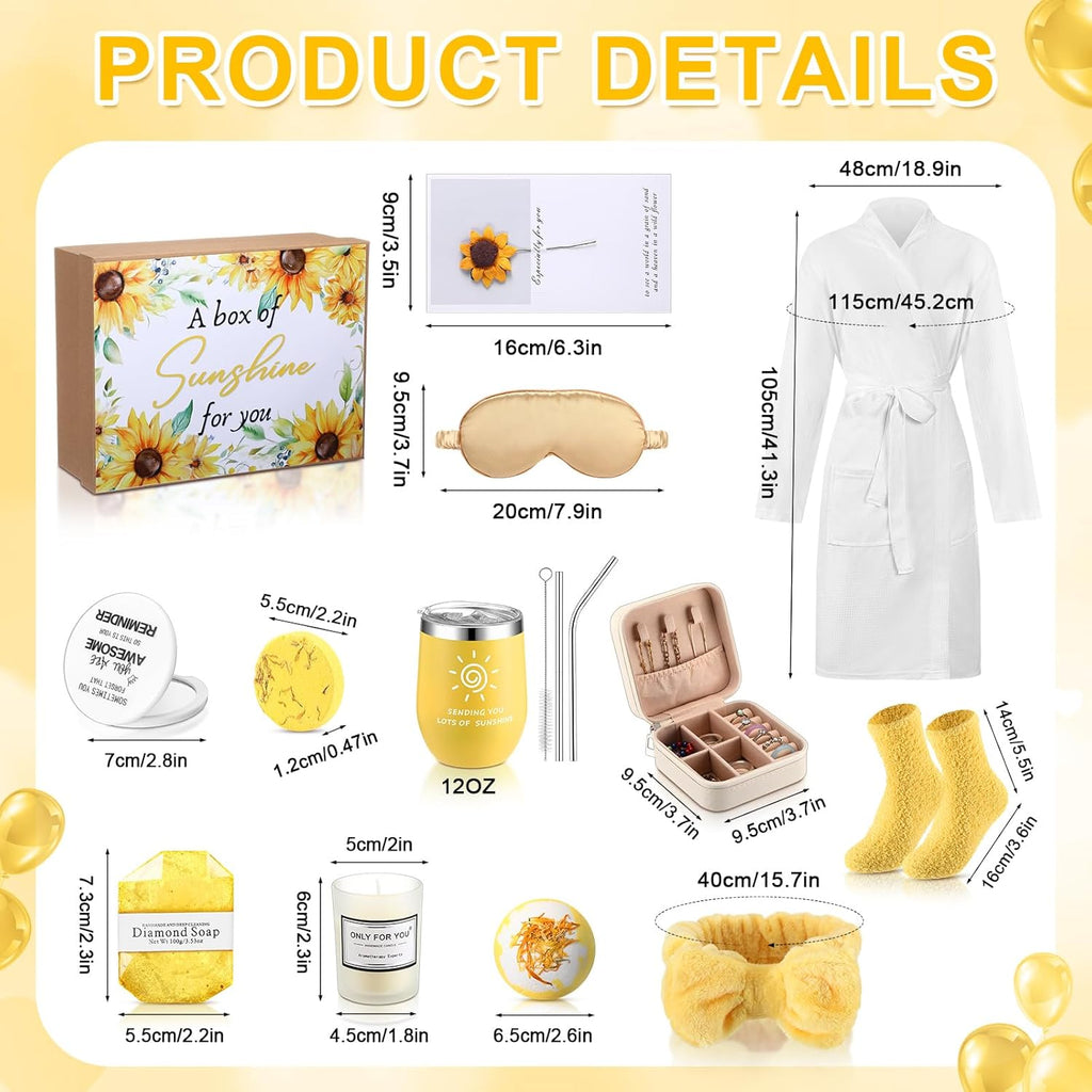 13 Pcs Birthday Gifts for Women Spa Basket Set for Women Mother'S Day Gifts Mirrors Socks Steamers Jewelry Case Bath Robe Mom Nurse Girlfriend Wife