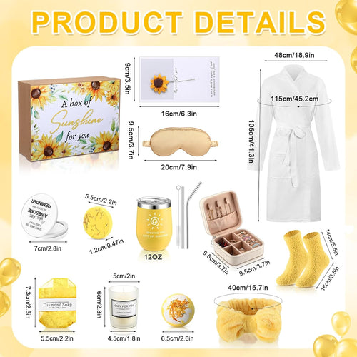 13 Pcs Birthday Gifts for Women Spa Basket Set for Women Mother'S Day Gifts Mirrors Socks Steamers Jewelry Case Bath Robe Mom Nurse Girlfriend Wife