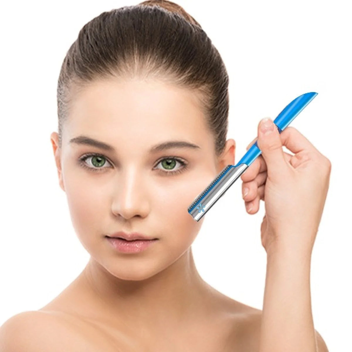Womens Face Shaver Razor for Peach Fuzz Hair Removal Facial Dermaplaning Tool to Remove Fine Hair Women'S Travel Trimmer Blue Eyebrow Razors Dermaplane Exfoliating Sensitive Skin