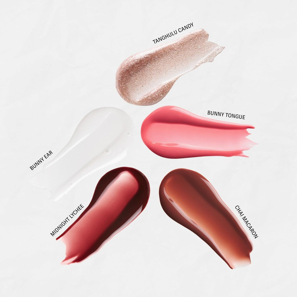 Lip Elixir Hydrating Lip Gloss, High-Shine, Bunny Tongue (Pink) | 3-In-1 Balm, Gloss & Oil, Glossy & Non-Sticky Finish, Infused with Vegan Collagen, Shea Butter & Vitamin E, Improves Texture