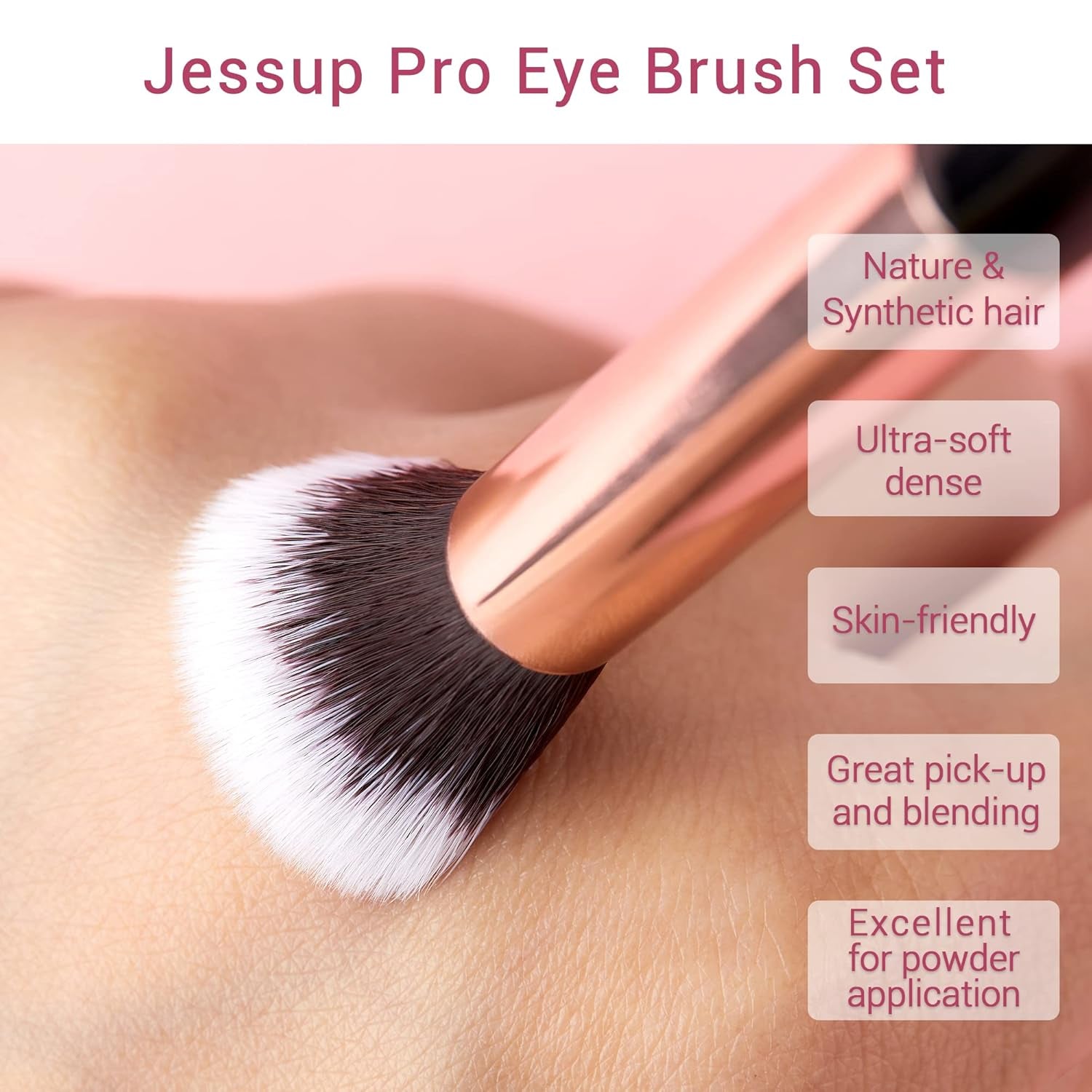 Eye Makeup Brushes Professional Eyeshadow Brush Set 15Pcs T157 | Labeled Eye Brush Set, Soft Mixed Hair, Seamless Blending & Smooth Color Transition to Creates Natural & Everyday Eye Looks