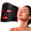 VYM Red Light Therapy for Face: High-Energy Super Lightweight 292 Leds Cordless Professional Light Therapy Mask Infrared LED Face Mask at Home Travel 2Mm Thickness - Black