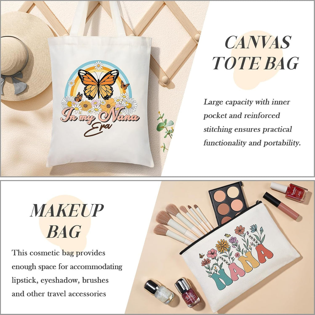 Gifts for Nana Mothers Day Gifts from Granddaughter Grandkid Grandchildren Unique Best Nana Birthday Gift Basket Grandma Grandmother Gigi Care Package New Nanas Gift with Canvas Tote Bag 40 OZ Tumbler