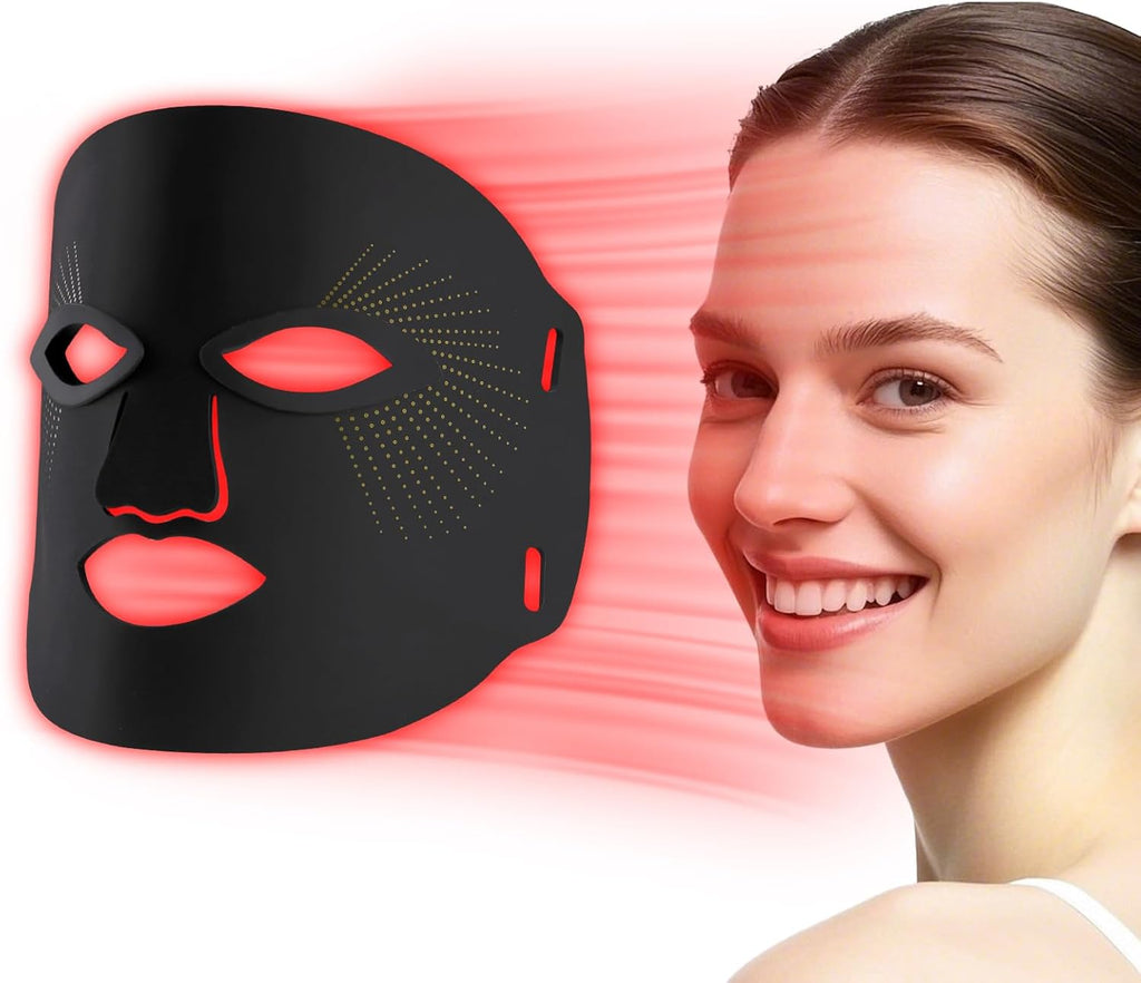 Red Light Therapy for Face, 7 Colors Red Light Therapy Mask, Black | LED Facial Mask for Wrinkle Remove & anti Aging, Skin Care Home Use, (Upgraded Version)