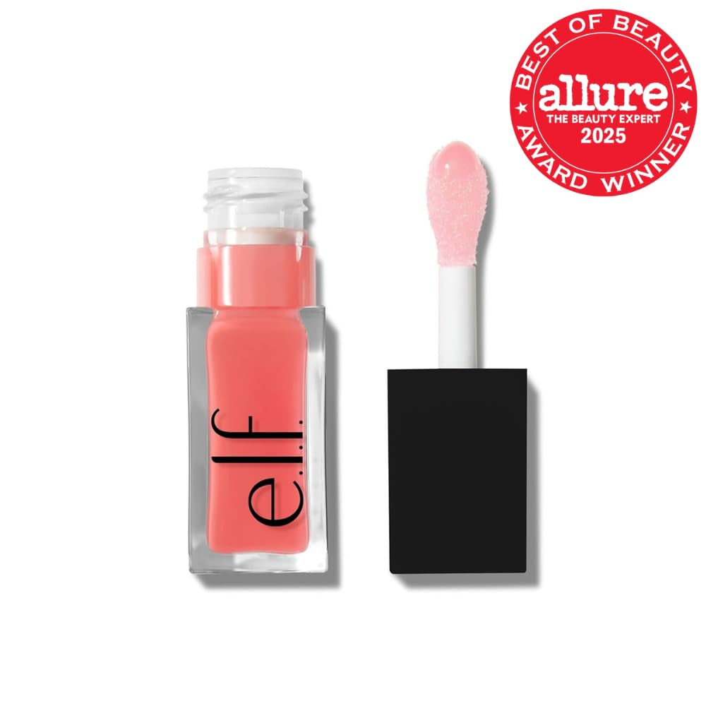 Glow Reviver Lip Oil, Pink Quartz | Nourishing Tinted Lip Oil for a High-Shine Finish, Infused with Jojoba Oil, Vegan & Cruelty-Free
