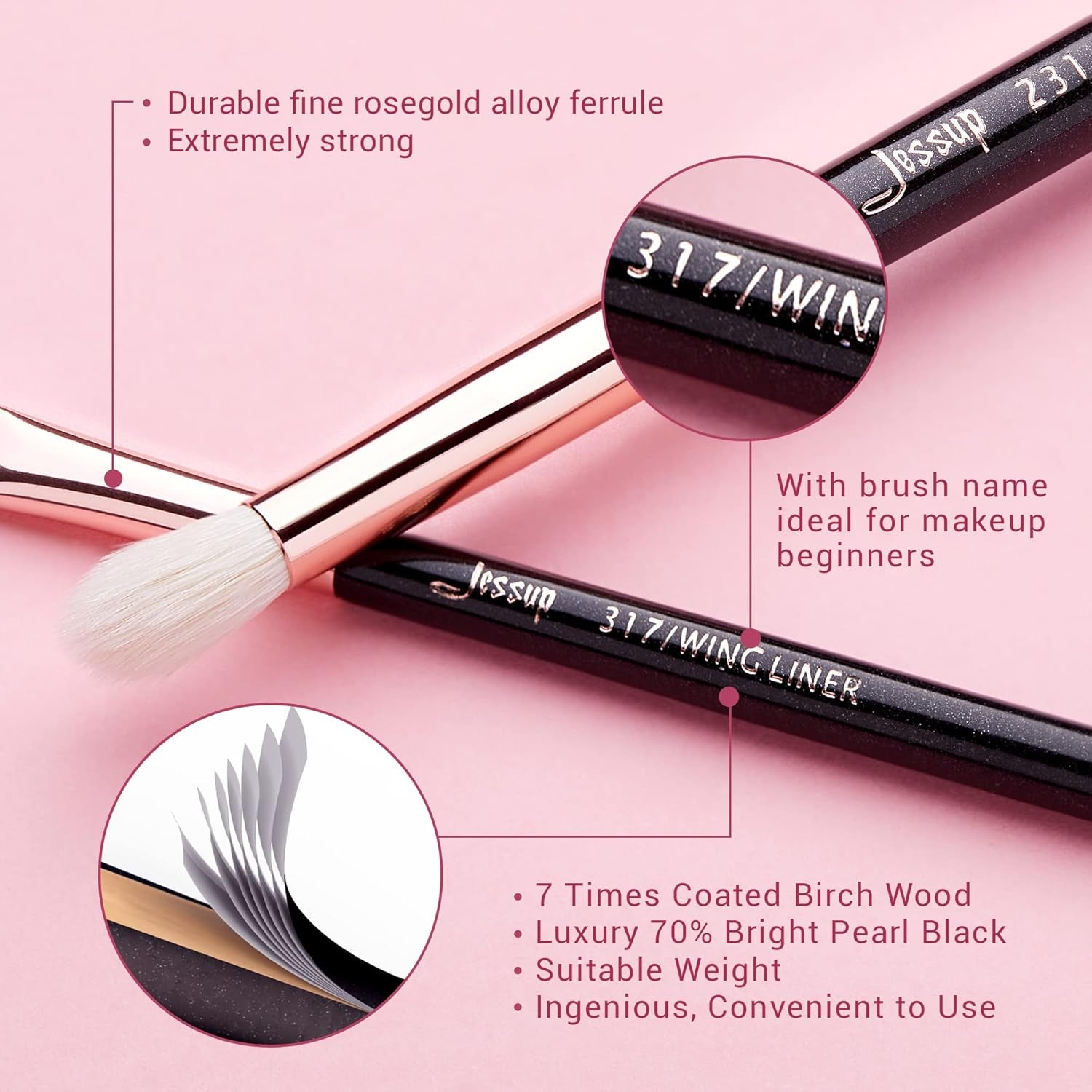 Eye Makeup Brushes Professional Eyeshadow Brush Set 15Pcs T157 | Labeled Eye Brush Set, Soft Mixed Hair, Seamless Blending & Smooth Color Transition to Creates Natural & Everyday Eye Looks
