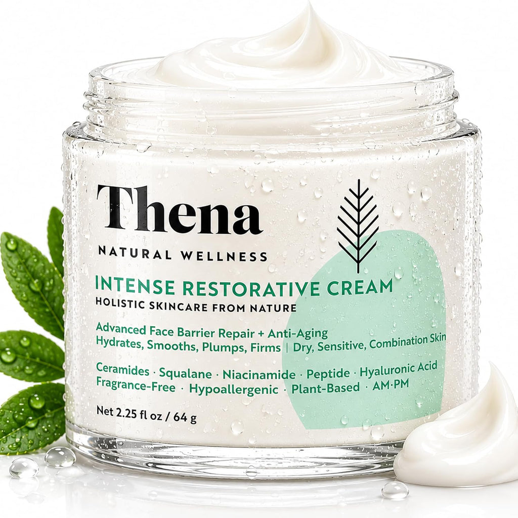Organic Skin Barrier Face Cream for Dry Sensitive Skin with Ceramides, Niacinamide, Hyaluronic Acid, Squalane & Anti-Aging Peptides, Daily Facial Moisturizer, Clinically Tested Dermatologist Approved