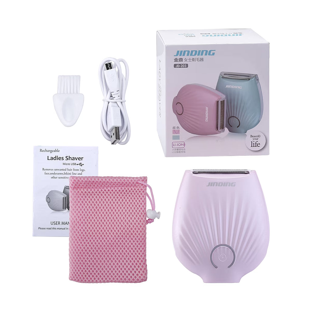 Electric Razor for Women - Womens Shaver Bikini Trimmer Body Hair Removal for Legs and Underarms Rechargeable Wet and Dry Painless Cordless with LED Light,Pink