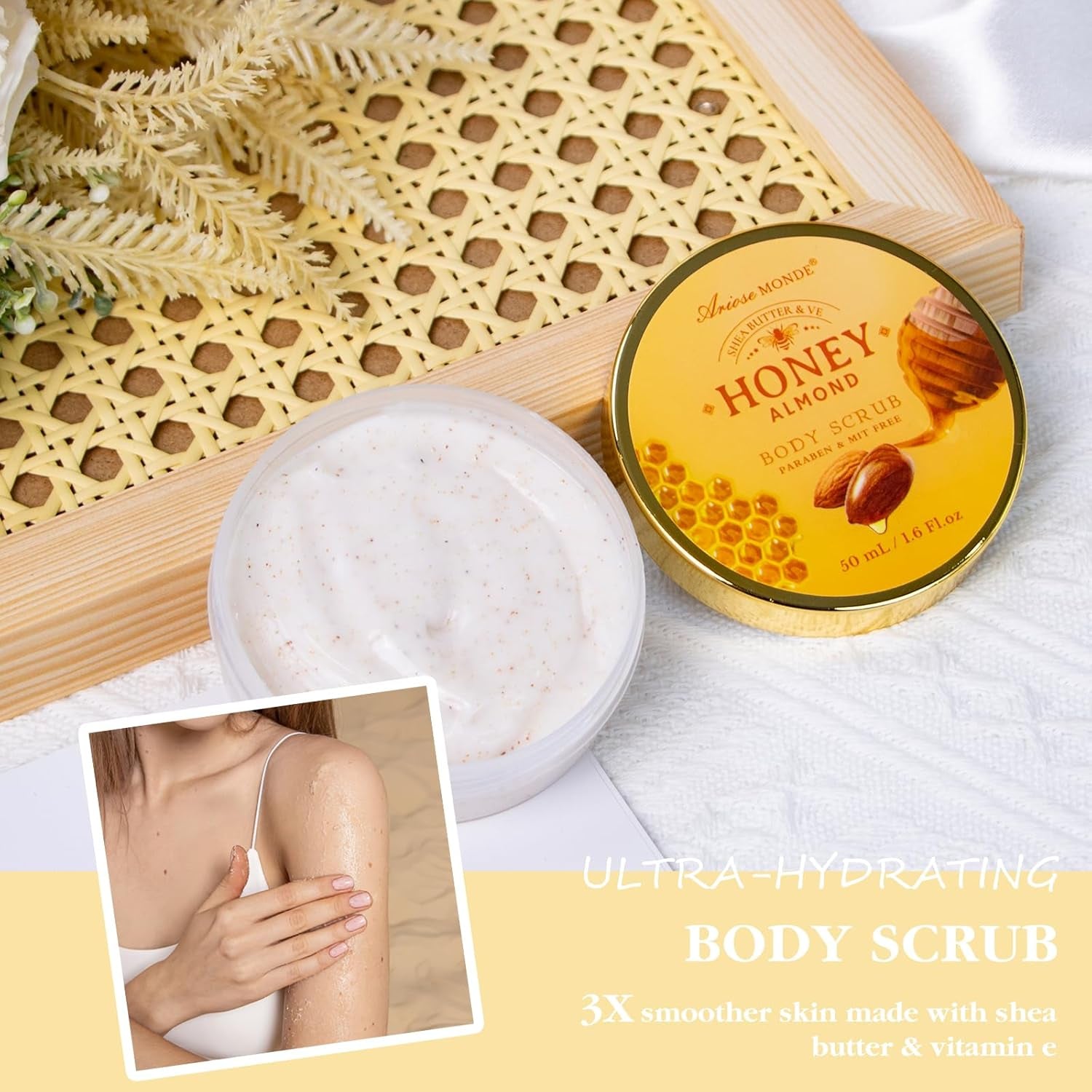Birthday Gifts for Women, Honey Almond Spa Gift Baskets Bath Set for Women | 8Pcs Self Care Kit Christmas Anniversary Gifts for Women Mom Her Wife Girlfriend Friend Sister