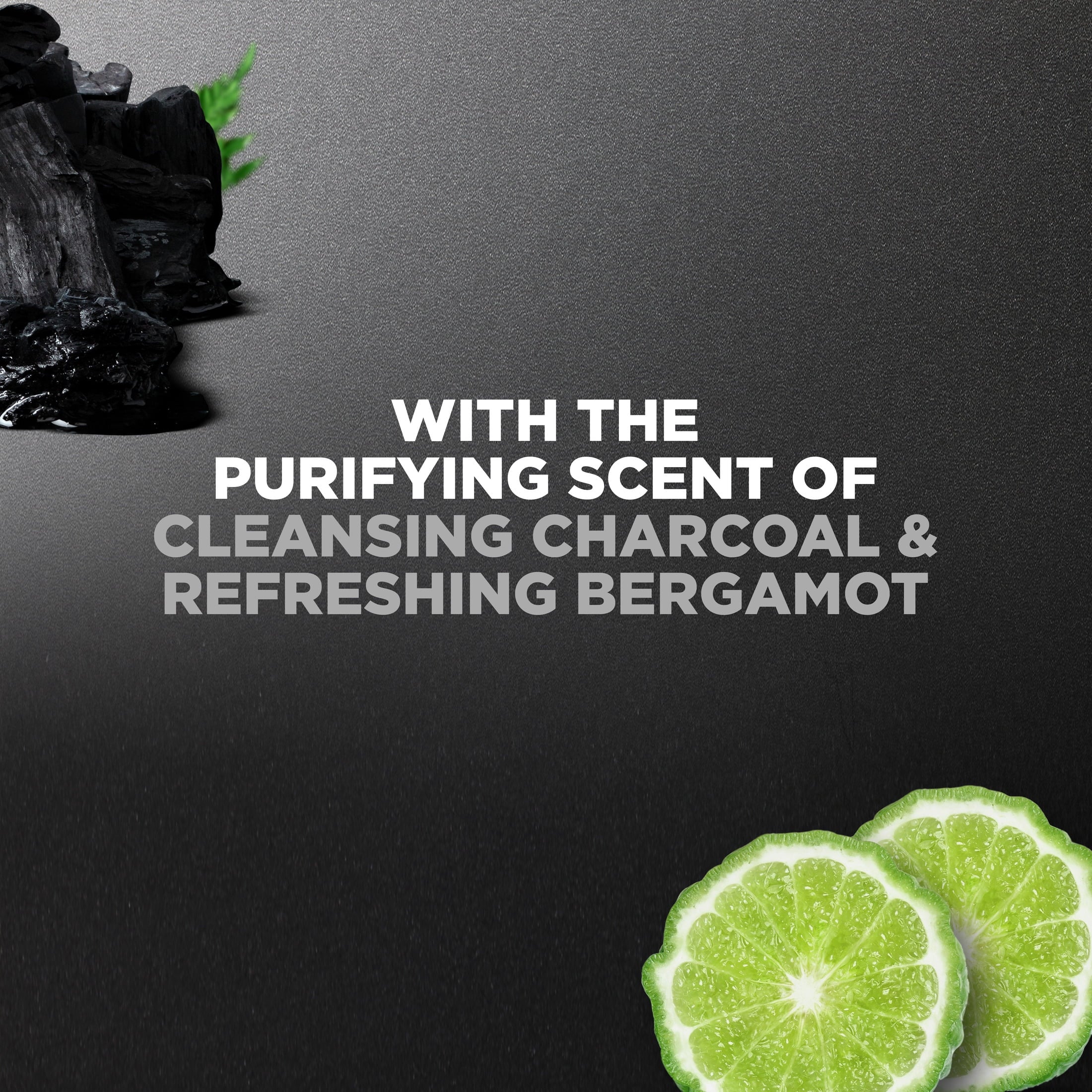 (4 Pack)  Body and Face Scrub Body Wash for Men Charcoal + Clay with 24-Hour Nourishing Micromoisture Technology, 30 Fl Oz