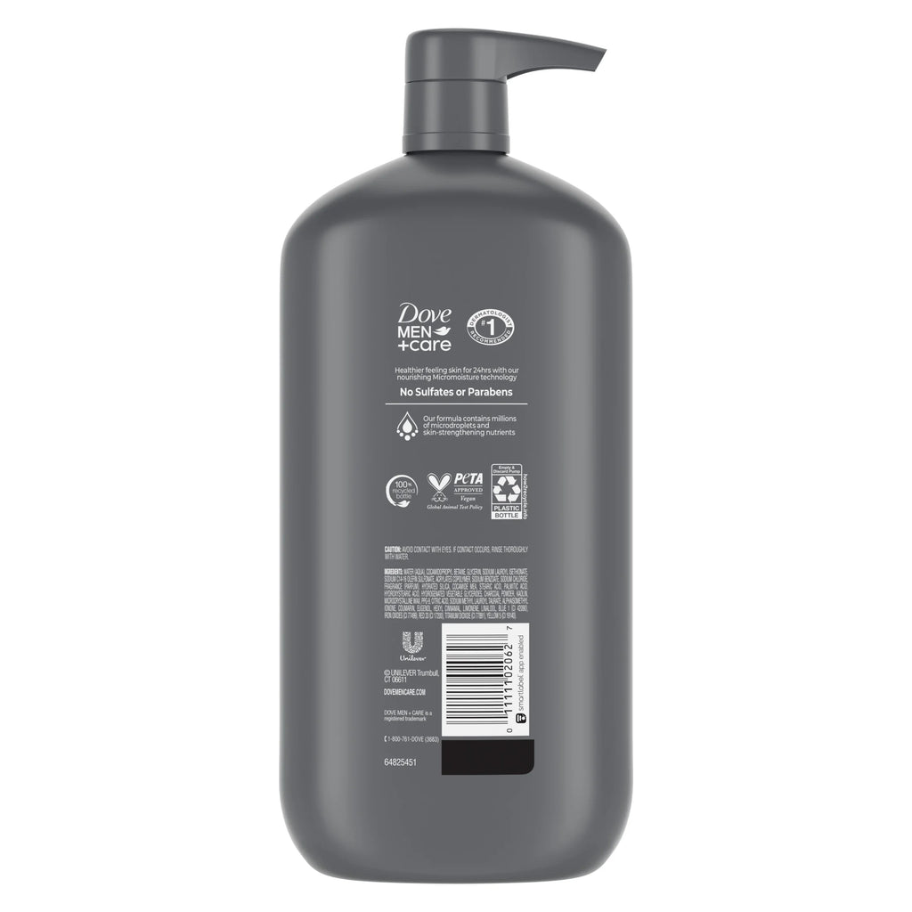(4 Pack)  Body and Face Scrub Body Wash for Men Charcoal + Clay with 24-Hour Nourishing Micromoisture Technology, 30 Fl Oz