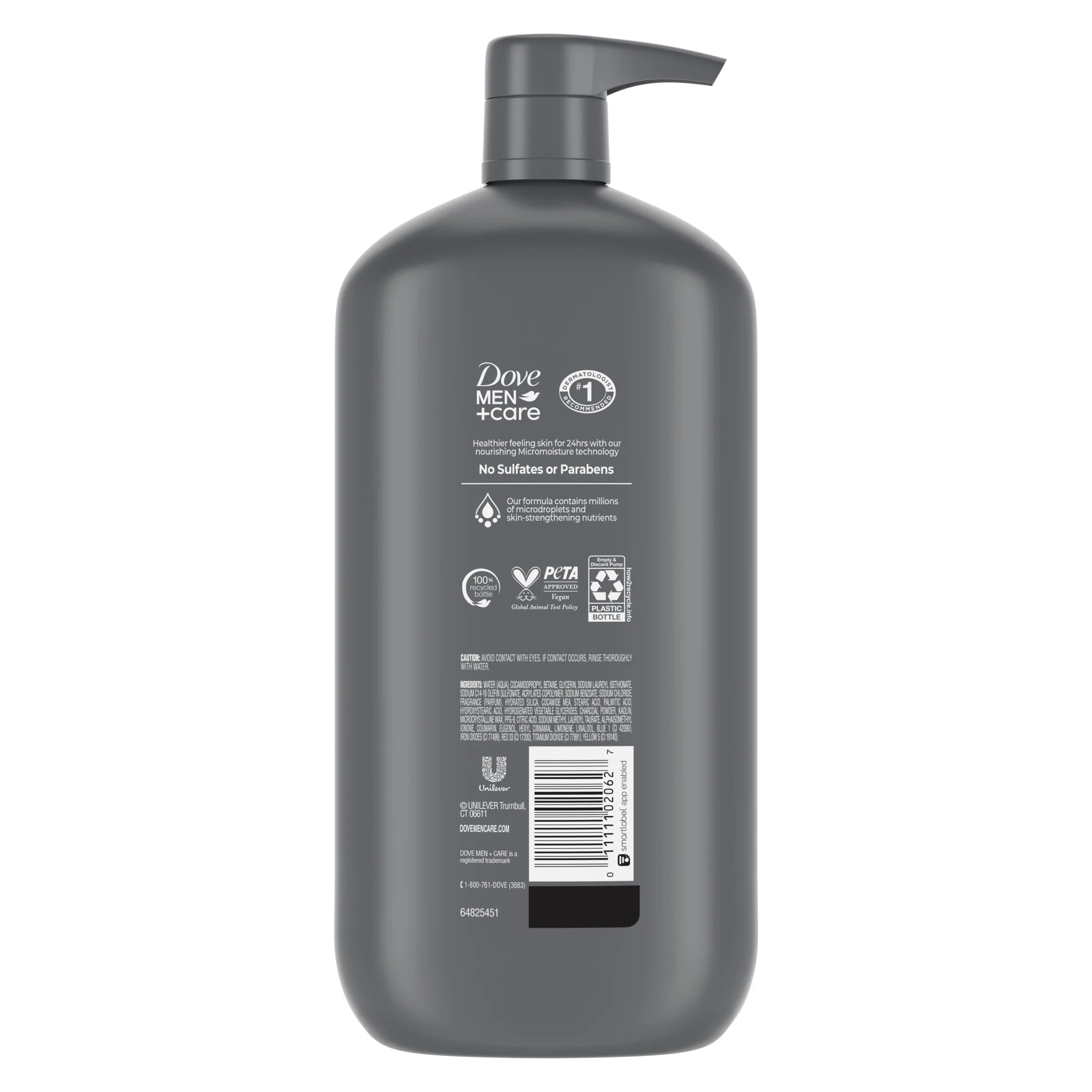 (4 Pack)  Body and Face Scrub Body Wash for Men Charcoal + Clay with 24-Hour Nourishing Micromoisture Technology, 30 Fl Oz