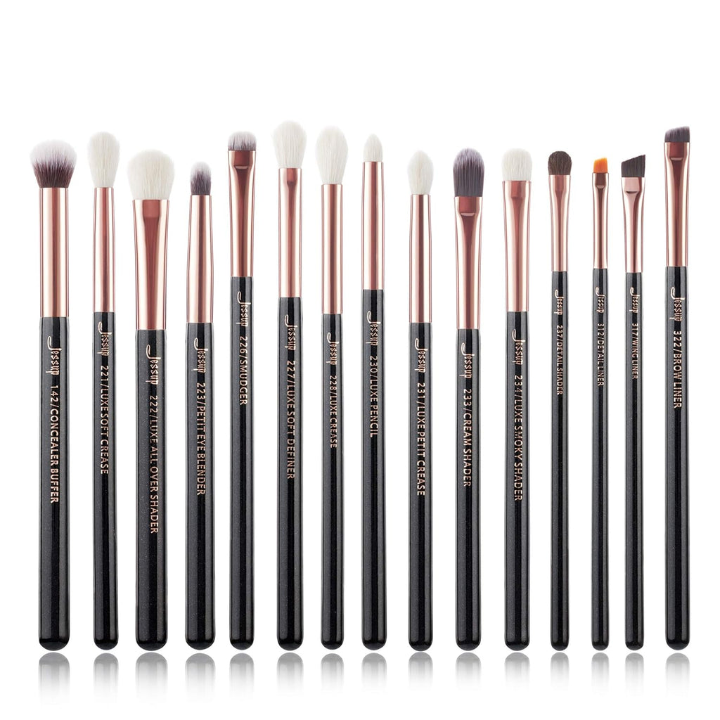 Eye Makeup Brushes Professional Eyeshadow Brush Set 15Pcs T157 | Labeled Eye Brush Set, Soft Mixed Hair, Seamless Blending & Smooth Color Transition to Creates Natural & Everyday Eye Looks