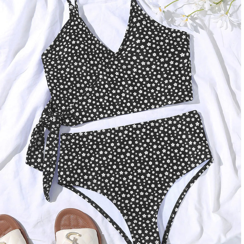 Sexy Green Dot Print Bikini 2026 Women Bathing Suit Bathers High Waist Swimsuit Brazilian Push up Lace up Bandage Swimwearr