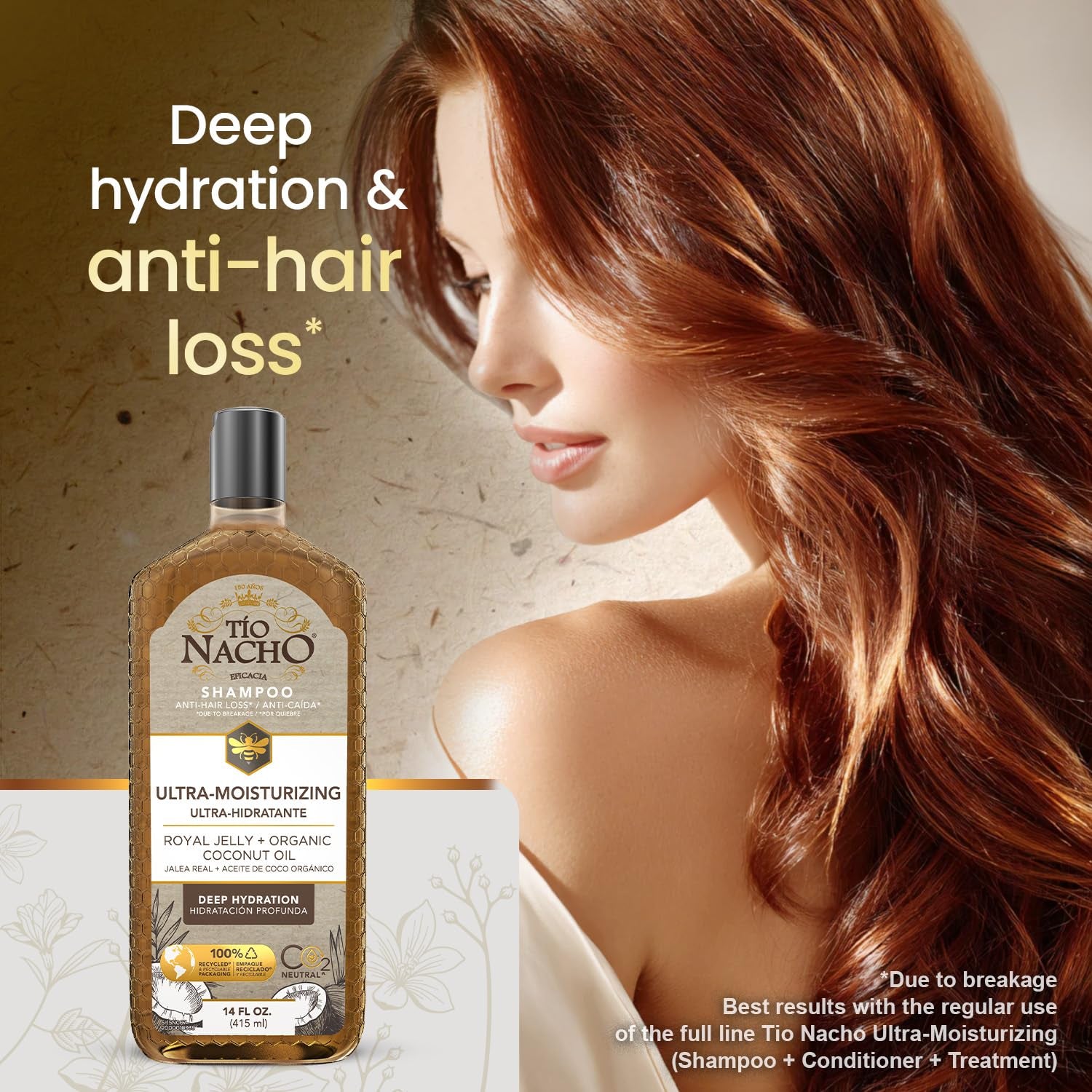 Ultra-Moisturizing Frizz Control Shampoo, 14 Fl Oz, Organic Coconut Oil and Royal Jelly, Deep Hydration, Natural Botanical Extracts, anti Hair Loss Shampoo, Gentle Formula | Organic Coconut Oil and Royal Jelly, Deep Hydration, Natural Botanical Extracts, anti Hair Loss Shampoo, Gentle Formula