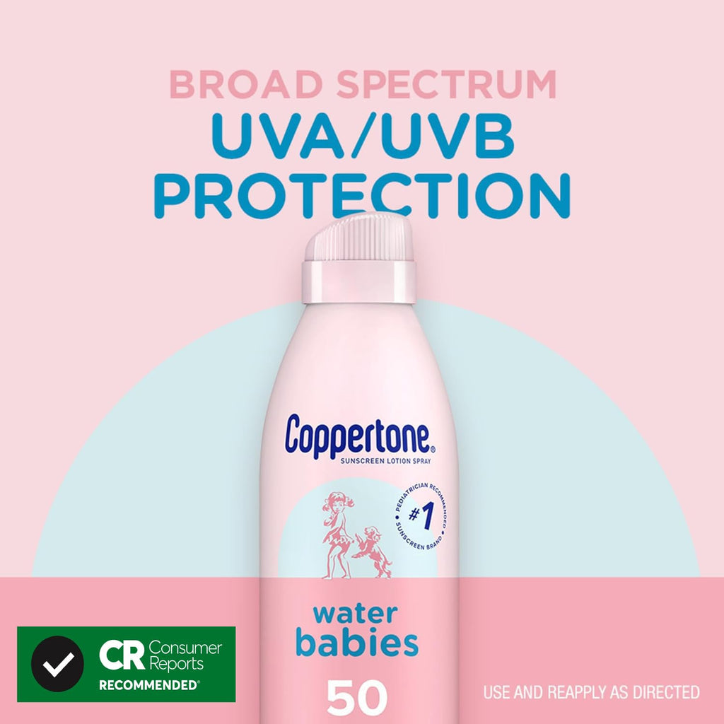 Waterbabies Spray on Baby Sunscreen SPF 50, 6 Oz, Pack of 2