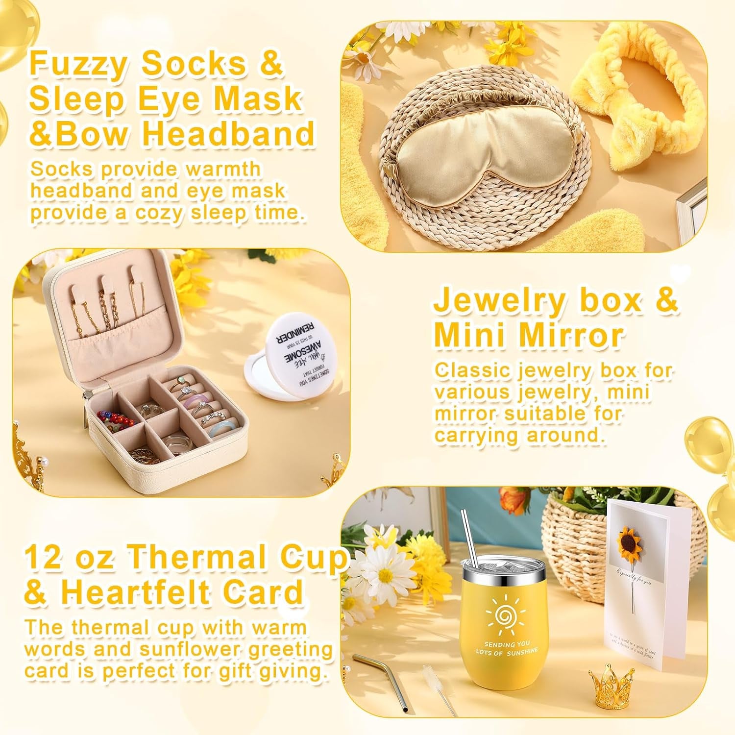 13 Pcs Birthday Gifts for Women Spa Basket Set for Women Mother'S Day Gifts Mirrors Socks Steamers Jewelry Case Bath Robe Mom Nurse Girlfriend Wife