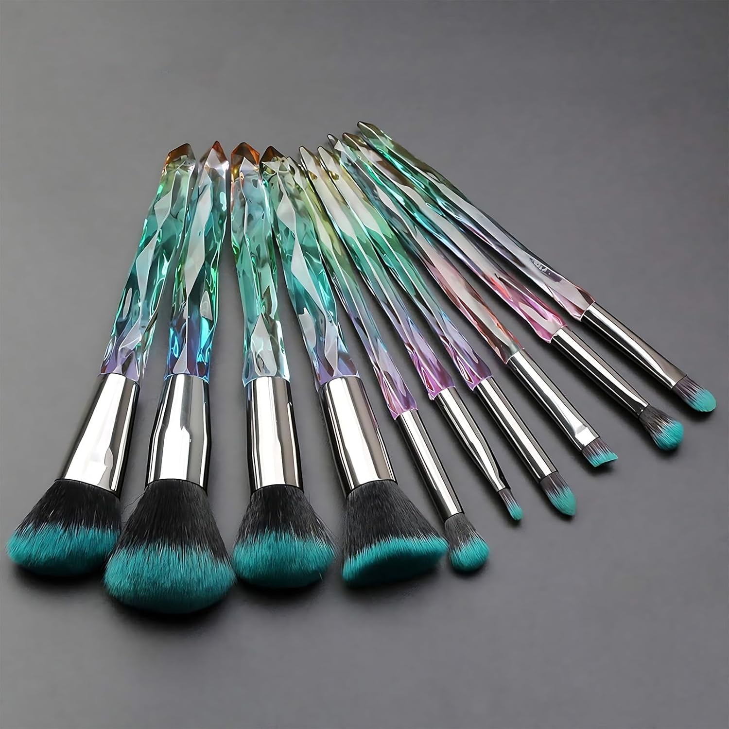 Makeup Brushes, 10PCS Crystal Makeup Brush Set for Girls Make up | Premium Synthetic Bristles Brush Set Make Up, Powder Foundation Concealer Eye Shadow Brushes, Professional Make up Brush Set