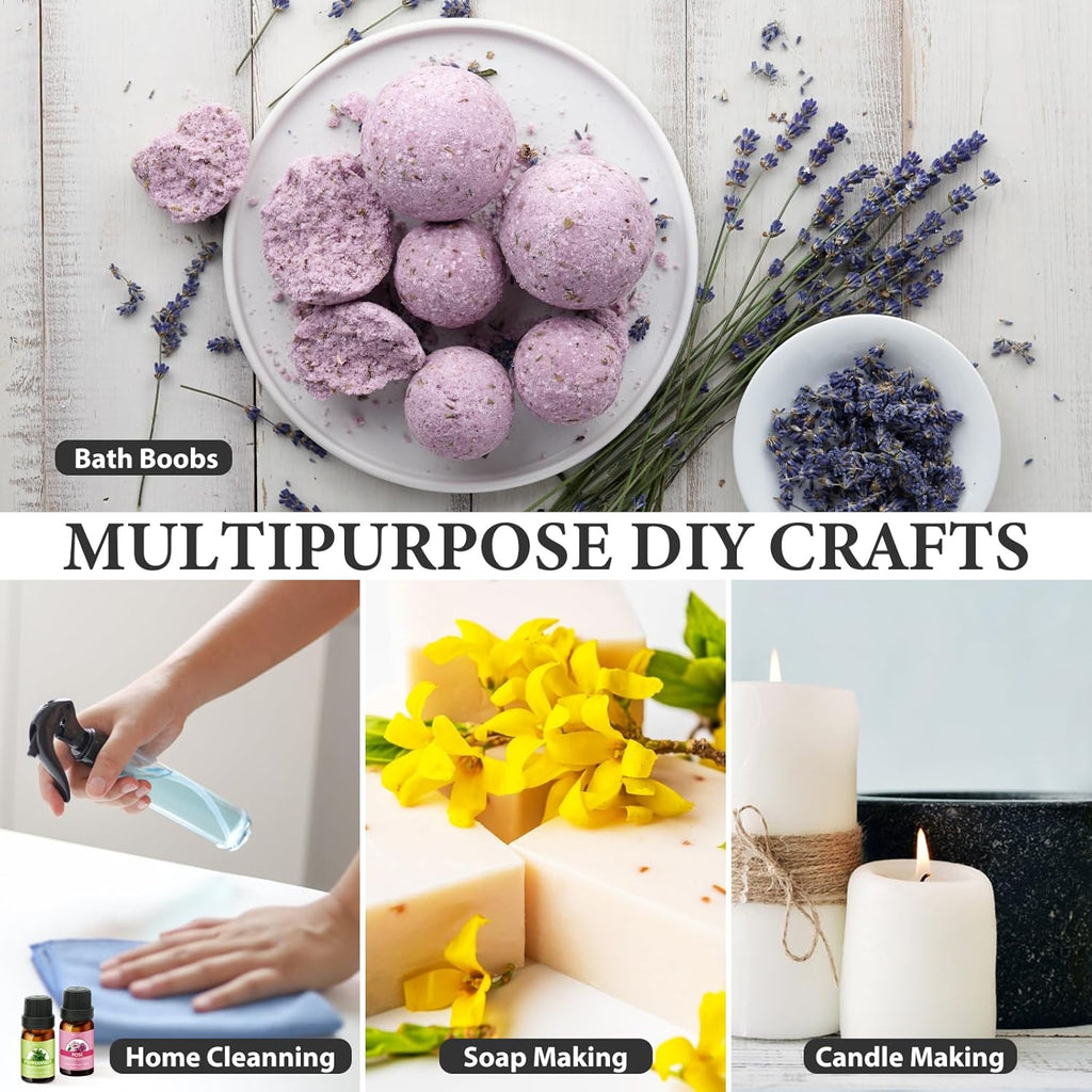 Essential Oil Set - Perfect for Diffuser, Massage, Soap, Candle, Bath Bombs Making, 60X10Ml(0.33Fl.Oz)