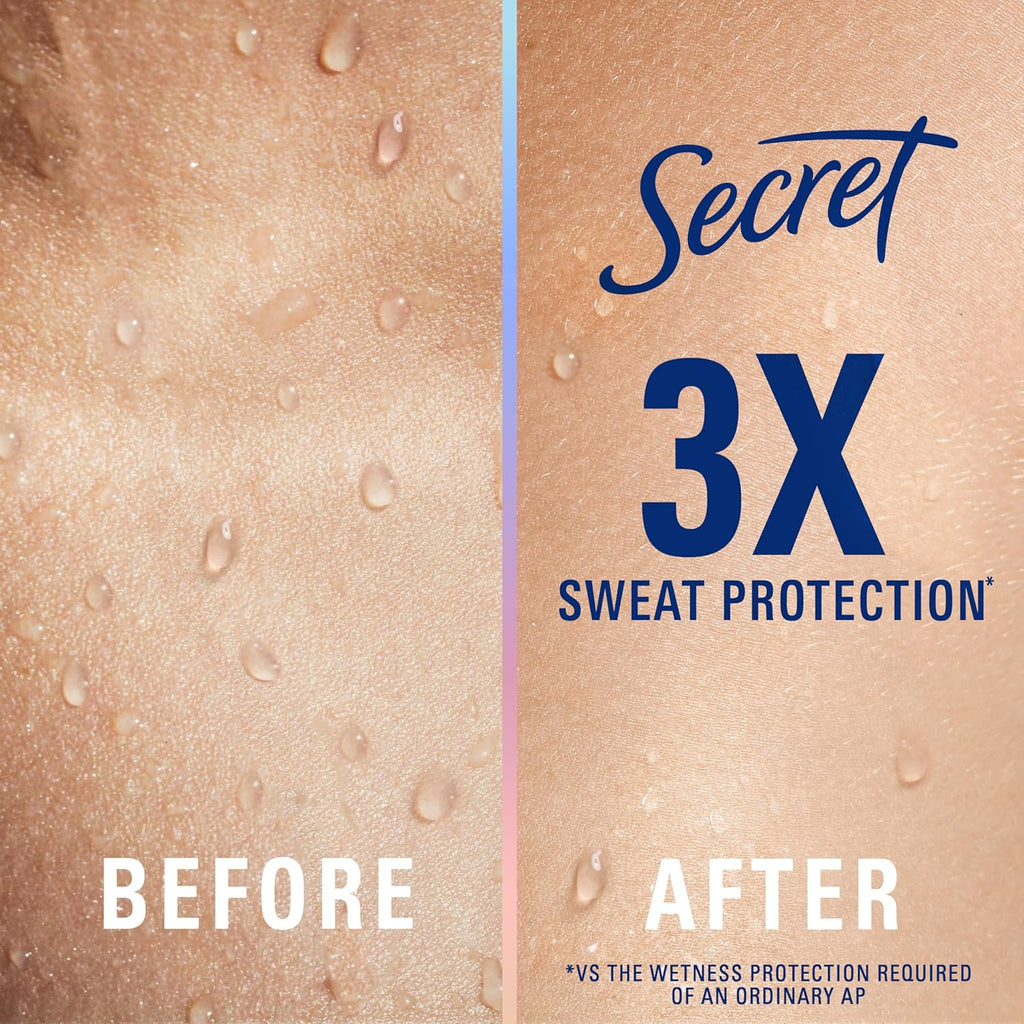 Clinical Strength 100HR Sweat & Odor, Invisible Solid Antiperspirant Deodorant for Women, 3X Stress Protection with Hyaluronic Acid, PH Balanced, Clean Lavender Scent, 2.6 Oz