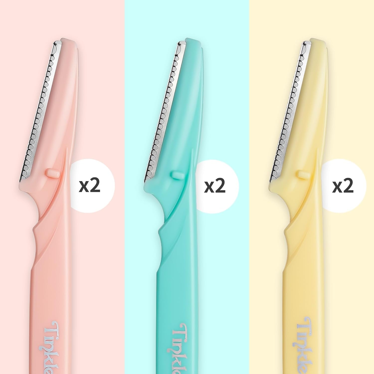 Dermaplaning Tool 6Ct, Dermaplane Razor for Women, Safe and Easy Peach Fuzz Remover, Eyebrow Trimmer with Protective Cover, Stocking Stuffers