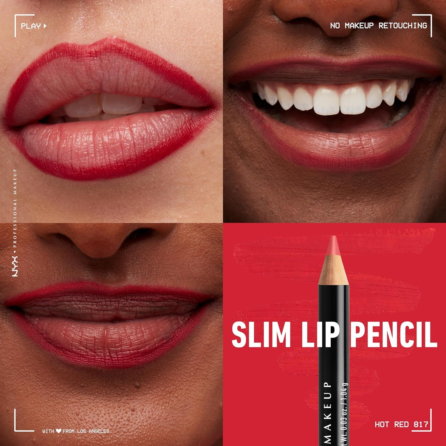 NYX PROFESSIONAL MAKEUP Slim Lip Pencil 2-Pack - Nude Pink & Hot Red