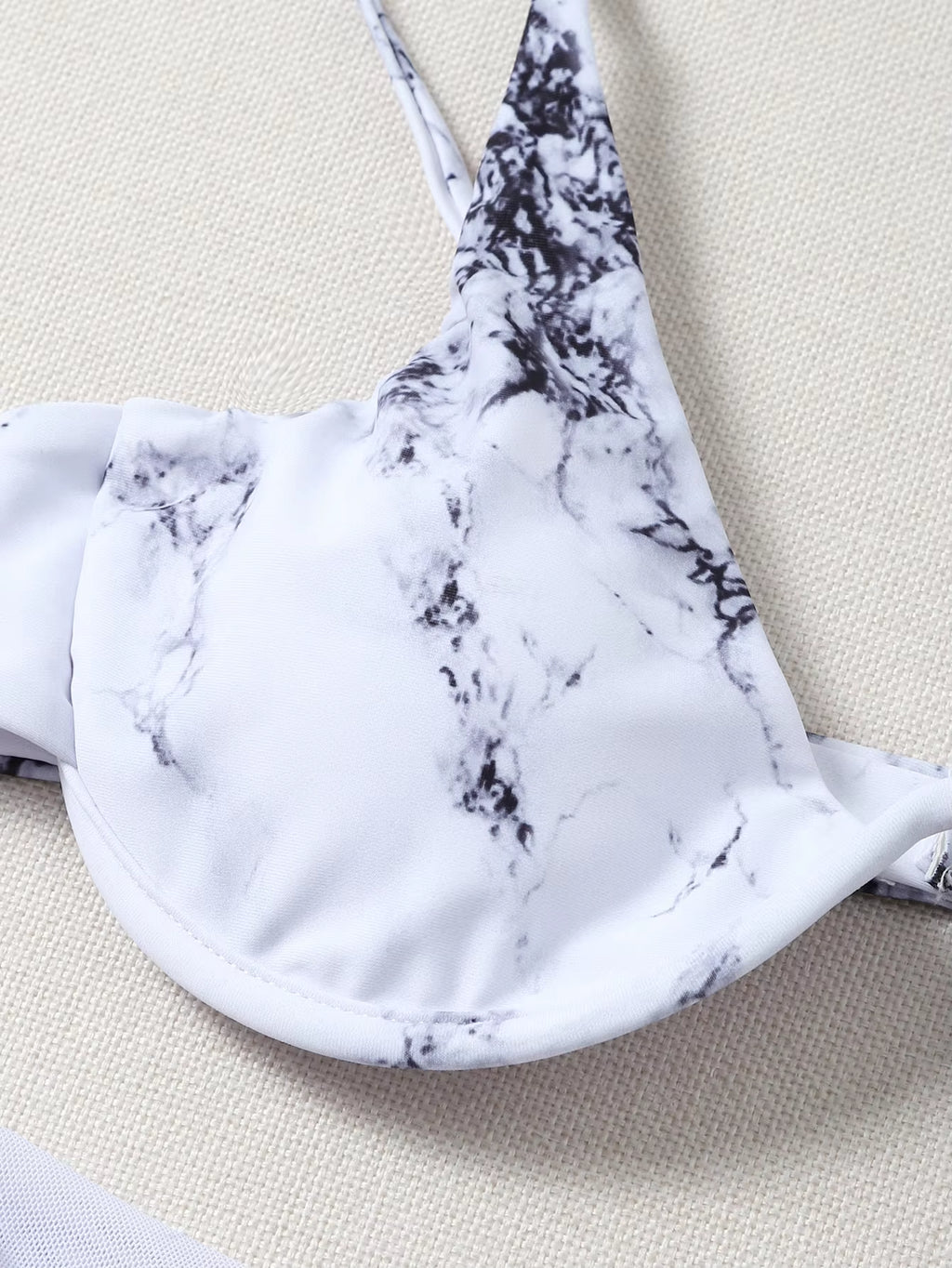 Sexy Marble Print Bikini 2026 Women Push up Bra Underwire 3 Piece Swimsuit Brazilian Beach Bathing Suit Swimwear Swimming Suits